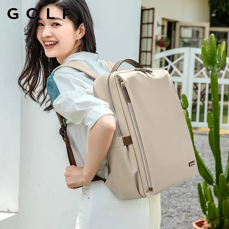 Sac à dos ordinateur femme 15,6 pouces en toile oxford déperlante