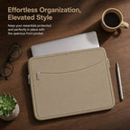 Pochette ordinateur fine en polyester, poche avant et 12 coloris