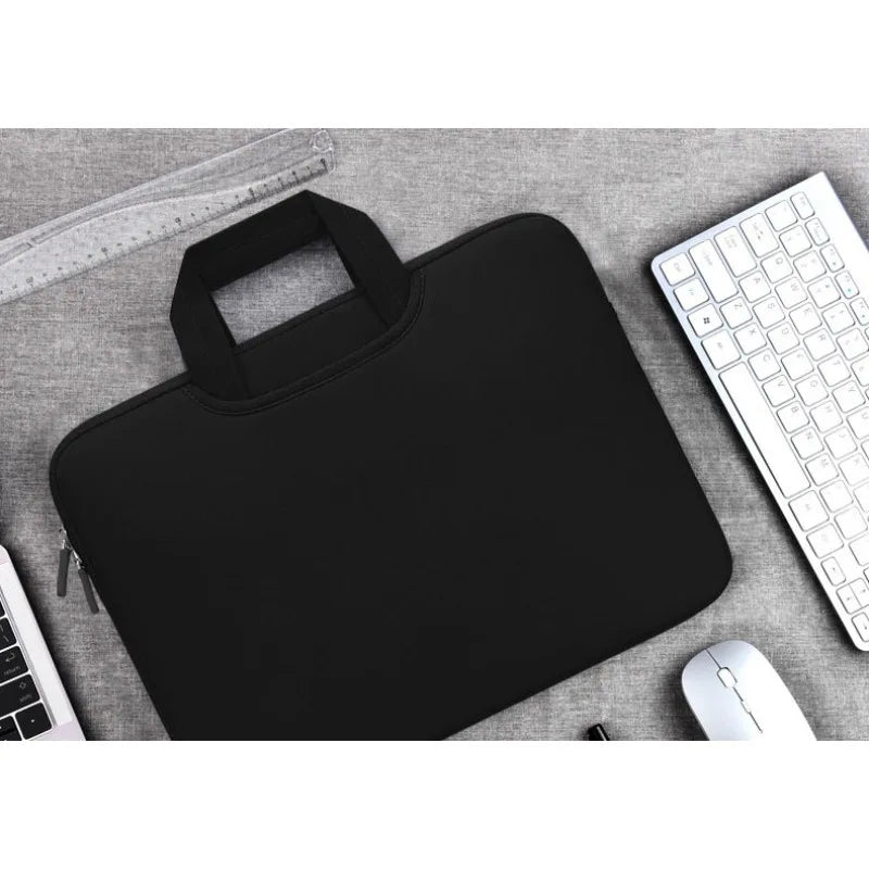 Pochette ordinateur à anses courtes et poche chargeur, 4 couleurs