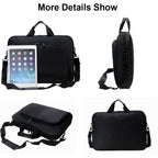 Sacoche ordinateur nylon noir format A4, 15,6 ou 17 pouces
