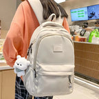 Sac à dos ordinateur en nylon, grand format et porte-clés ourson