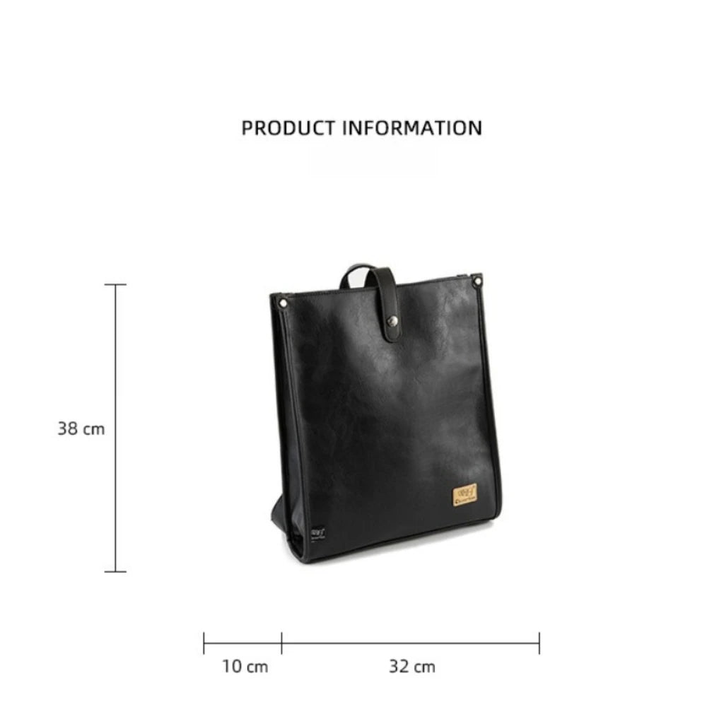 Sac à dos ordinateur 16 pouces en simili cuir, format plat rétro